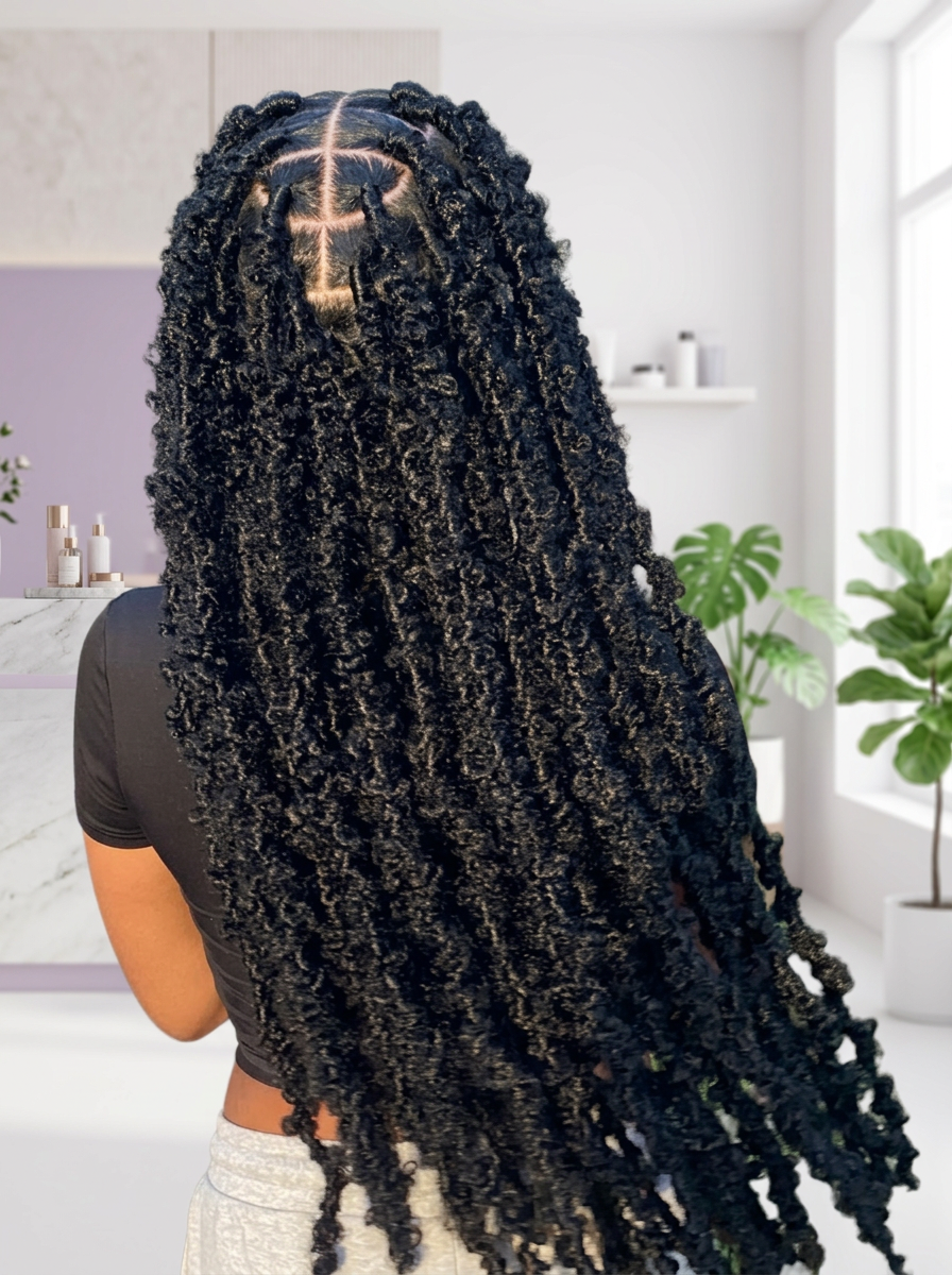 Butterfly Locs styled at Milove’s Beauty