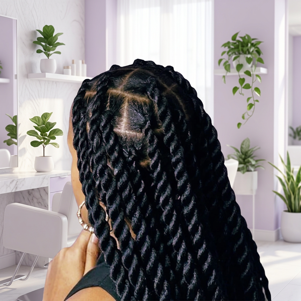 Senegalese Twist styled at Milove’s Beauty