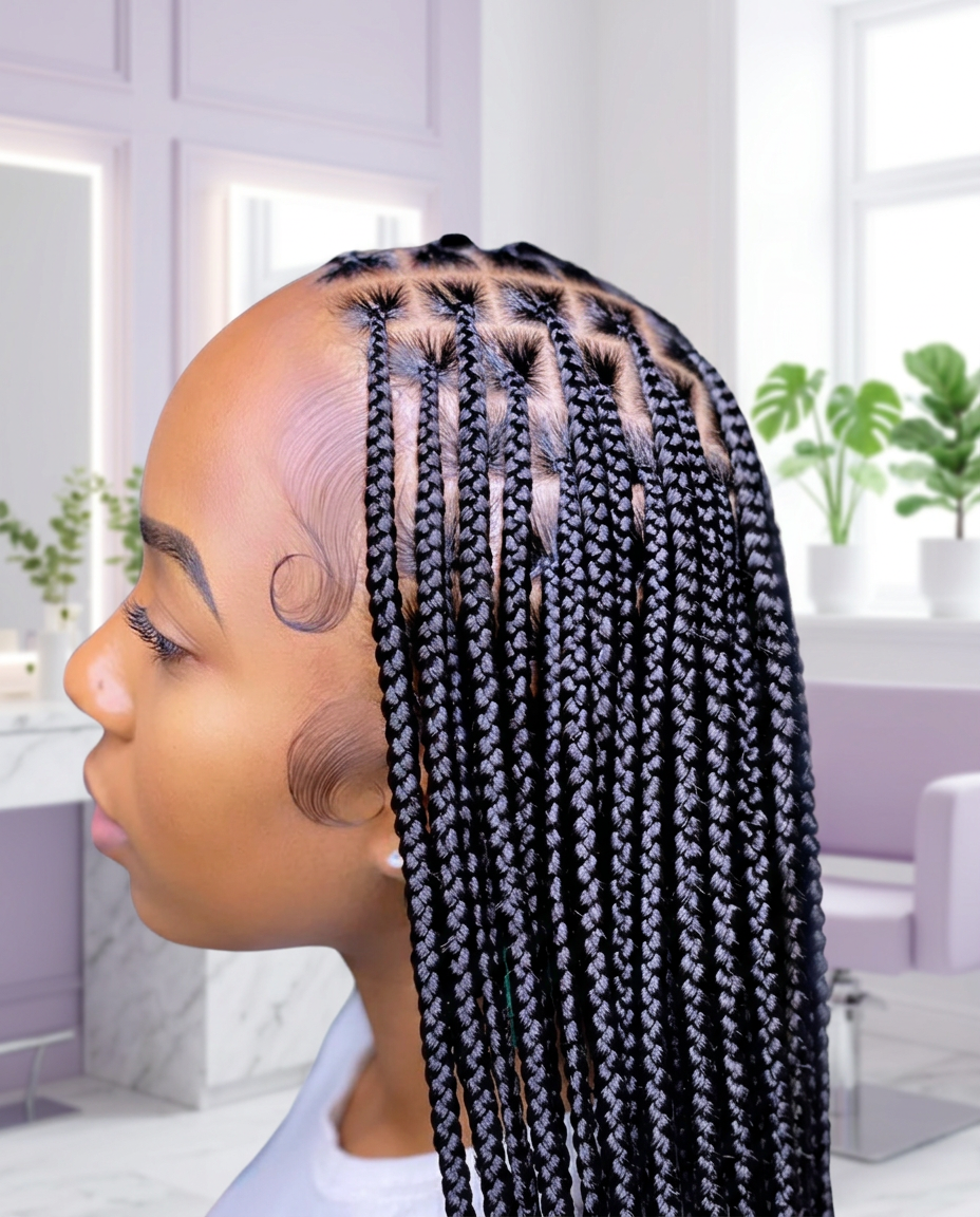 Small medium knotless braids