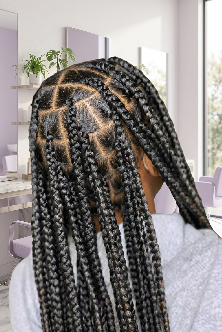 Medium knotless braids